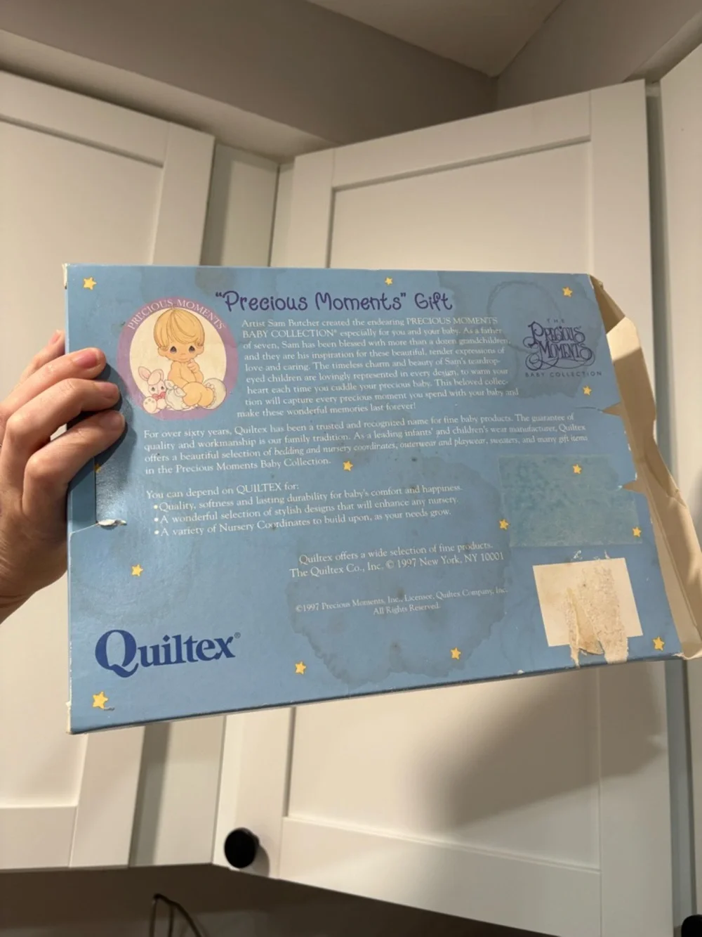 Vintage Precious Moments Decorative Birth Certificate Pillow (box damage)